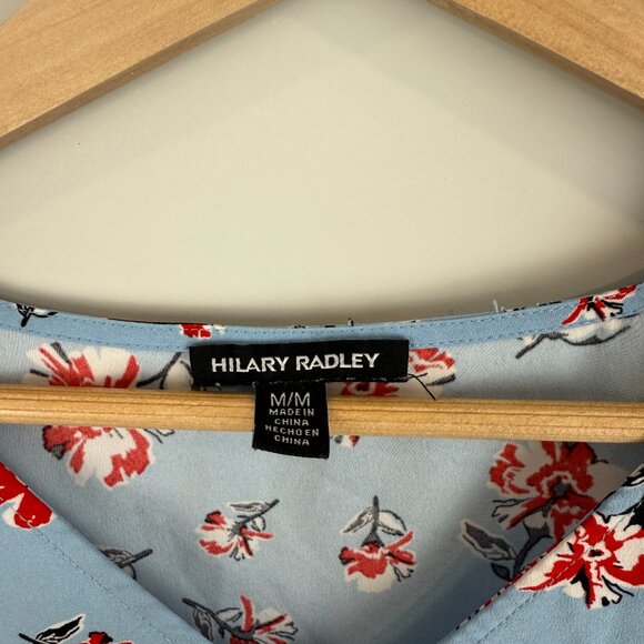Women's Floral Hilary Radley Short-Sleeve Blouse, Size M - Picture 3 of 6